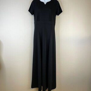 Cousins Concert Attire Maxi Dress 12 Black Short Sleeve SAVANNAH 109 Crew V Neck